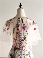 A-line Lavender Floral Prom Dress