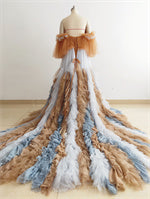 Colorful Ruffled Photoshoot Dress