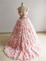 Pink Sequin Rosetta Wedding Gown