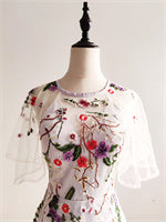 A-line Lavender Floral Prom Dress