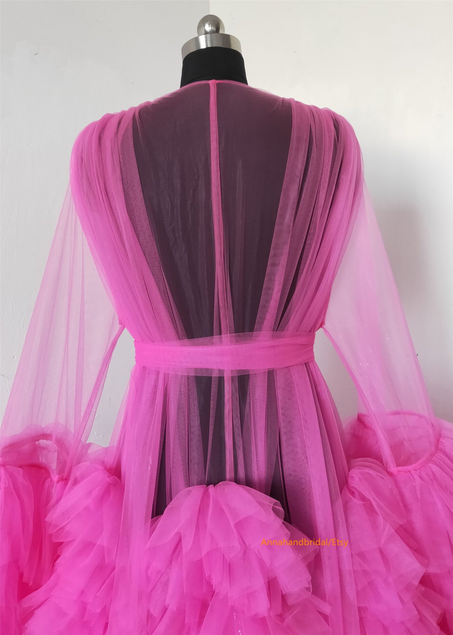 Rose Pink Tulle Maternity Dress
