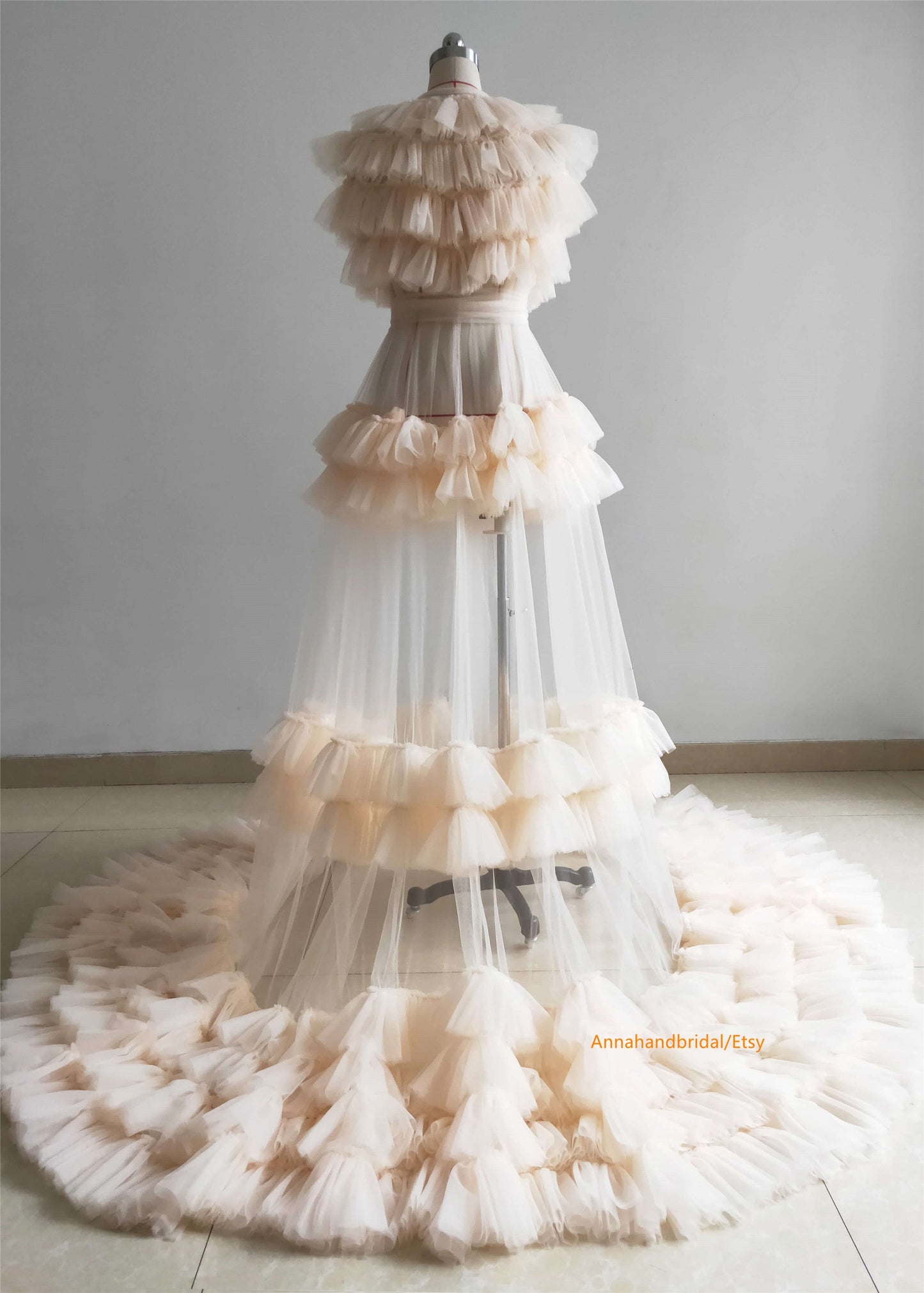 Cream Maternity Cape/Photo Shoot Dress