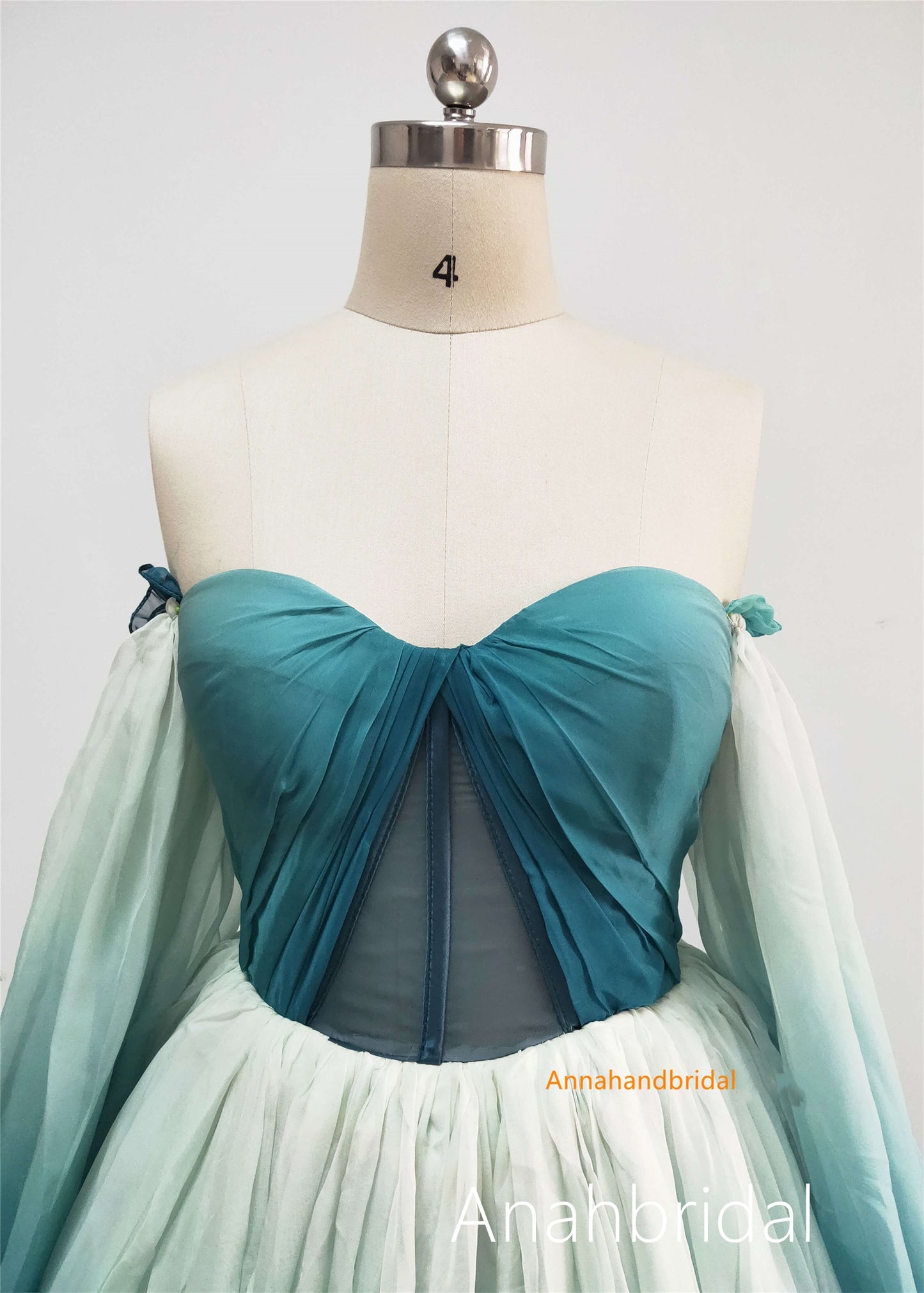 Water Blue Chiffon Photoshoot Dress