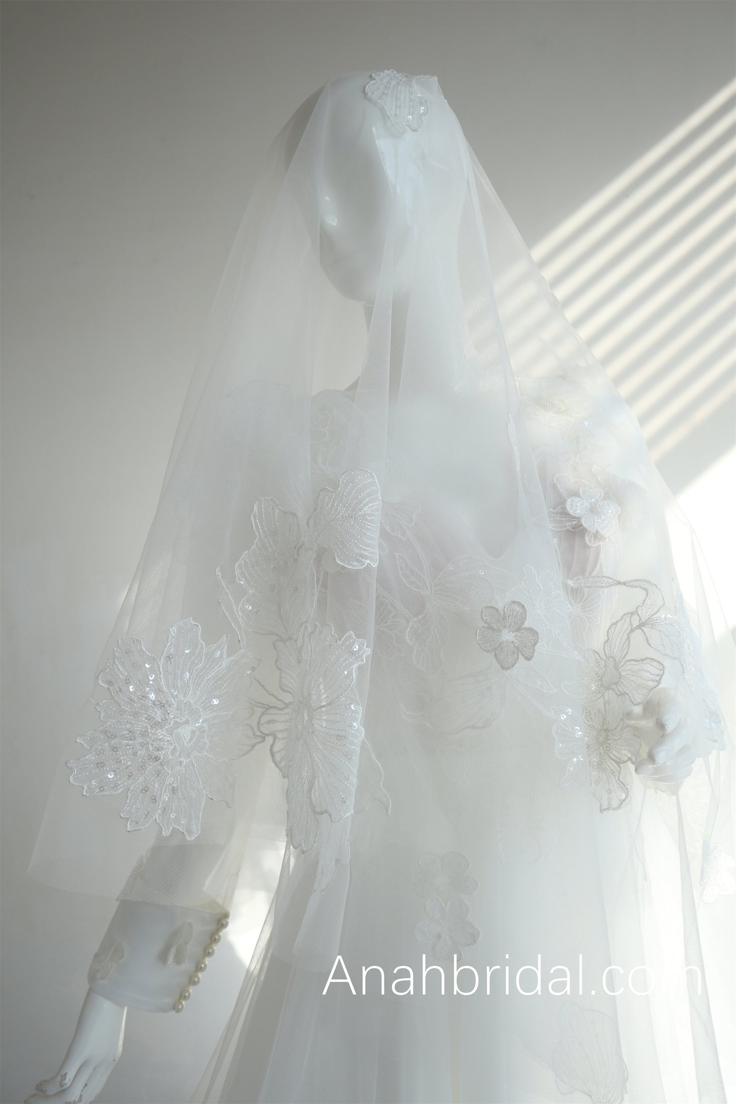 3D Embroidered Lace Wedding Dress