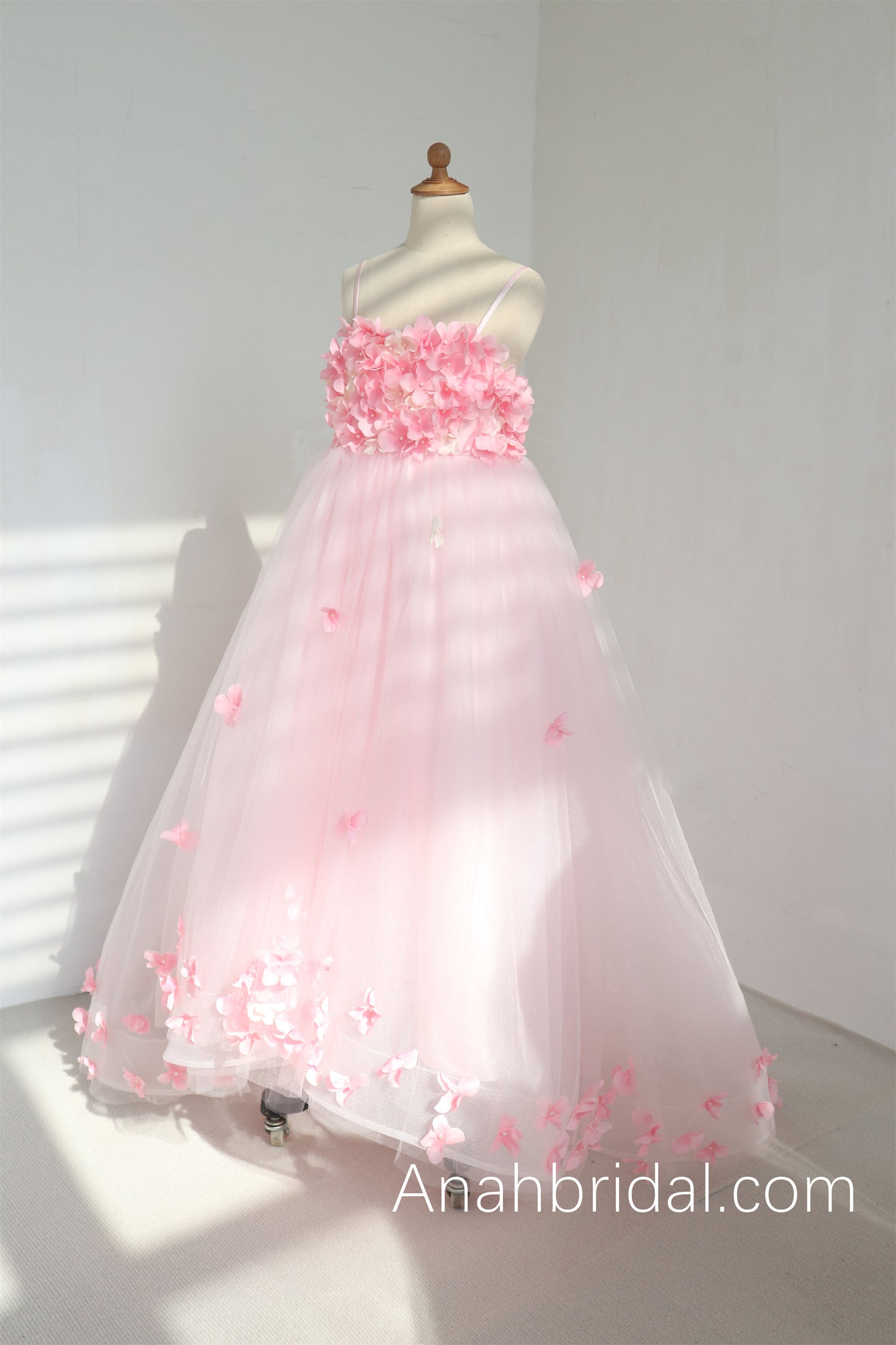 Pink Flowers Girls Party Dress