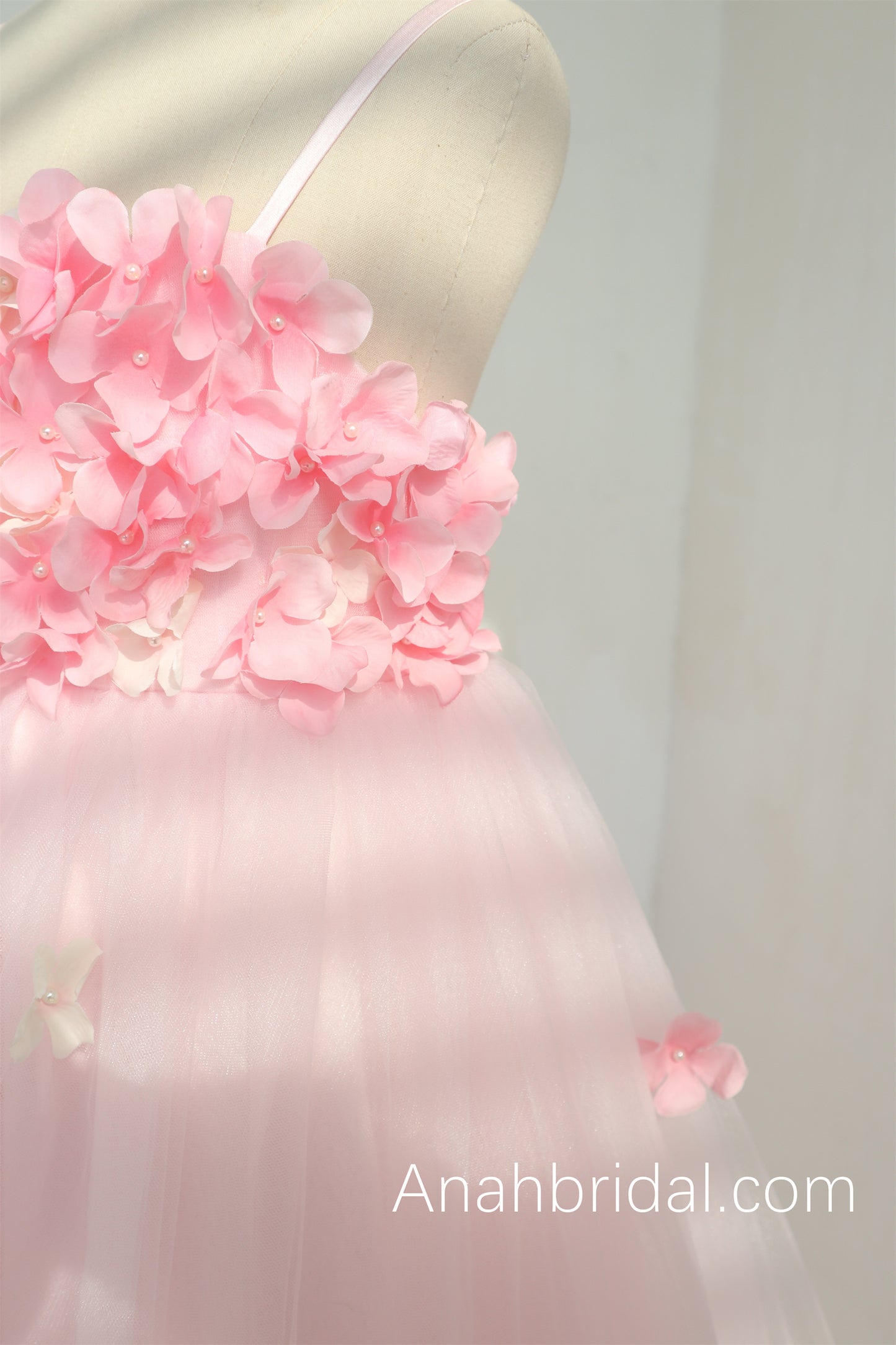 Pink Flowers Girls Party Dress