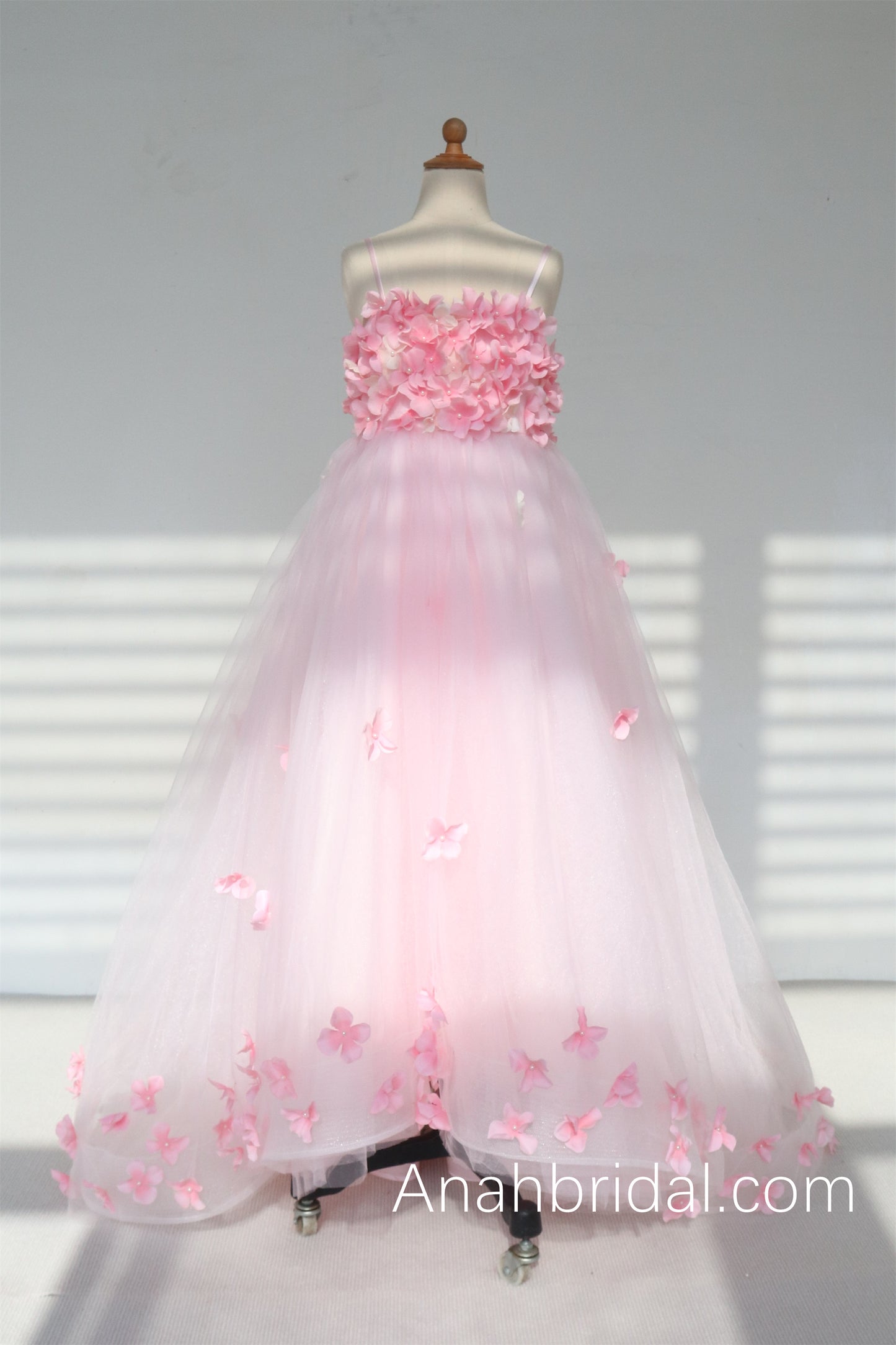 Pink Flowers Girls Party Dress