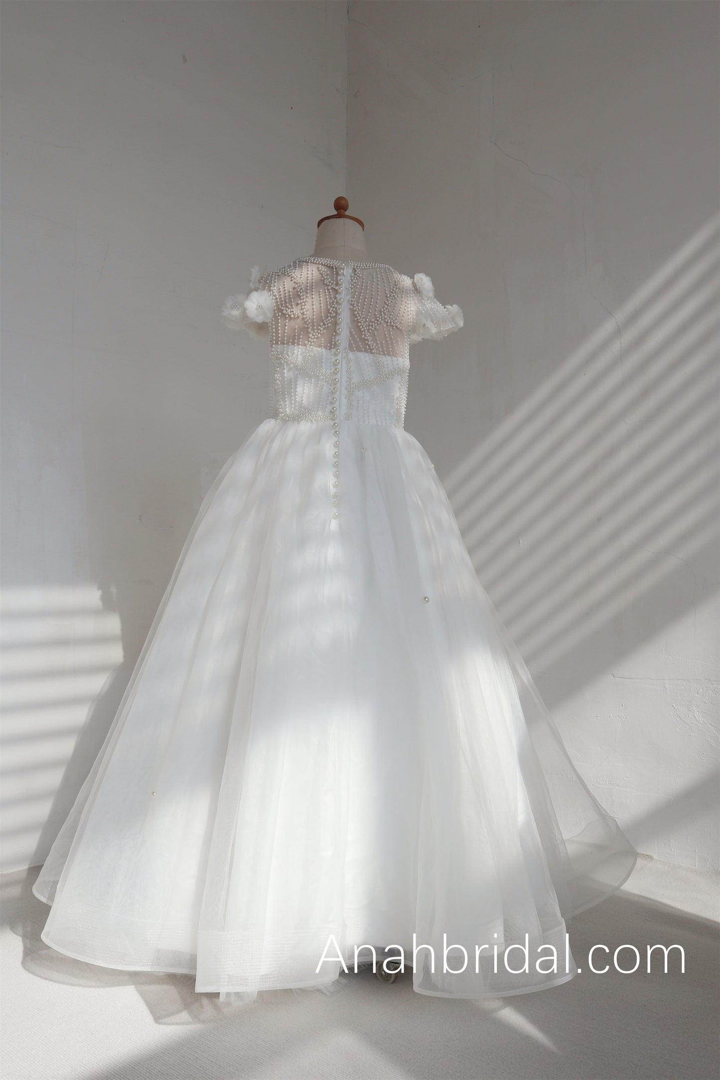 Ivory Beaded Flower Girl Dress