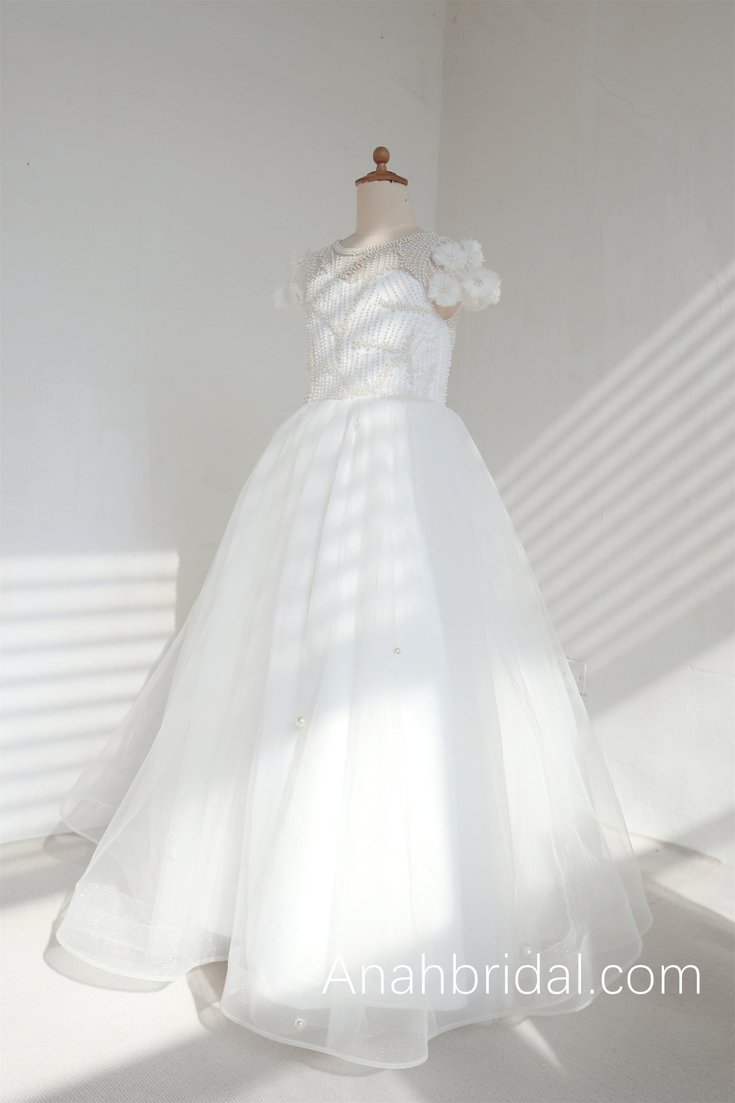 Ivory Beaded Flower Girl Dress