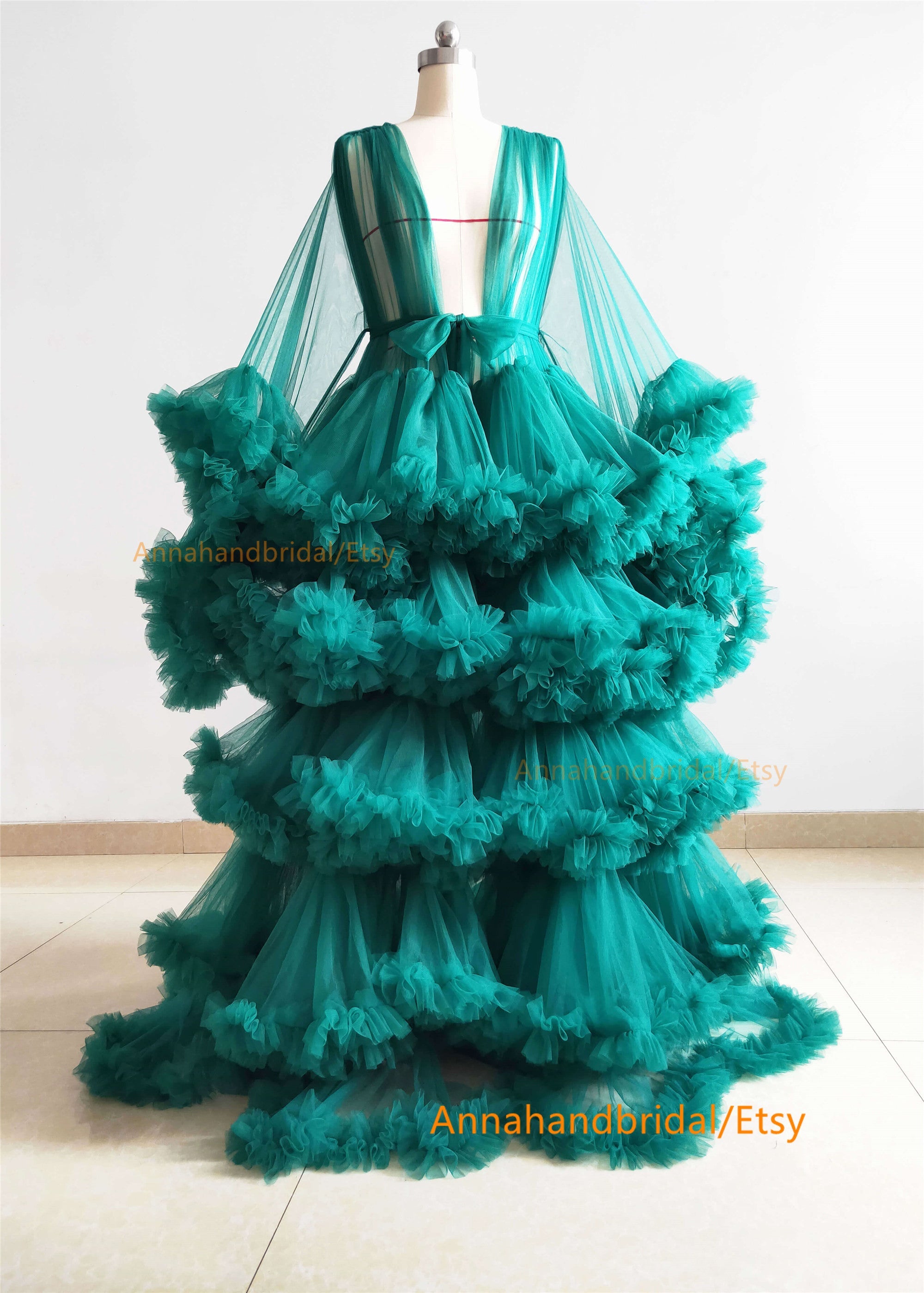Emerald Green Tulle Maternity Dress/Photoshoot Dress – Annahandbridal