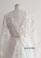 V Neck Ivory Floral Lace Bridal Gown /Wedding Dress