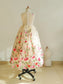 Light Champagne Ankle Length Floral Flower Girl Dress