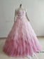 Pleated Tulle Petals Photoshoot Dress Prom Dress