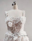 White 3D Embroidered Lace Luxury Bridal Gown