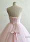 Strapless Pink Lace Tulle Fancy Wedding Dress