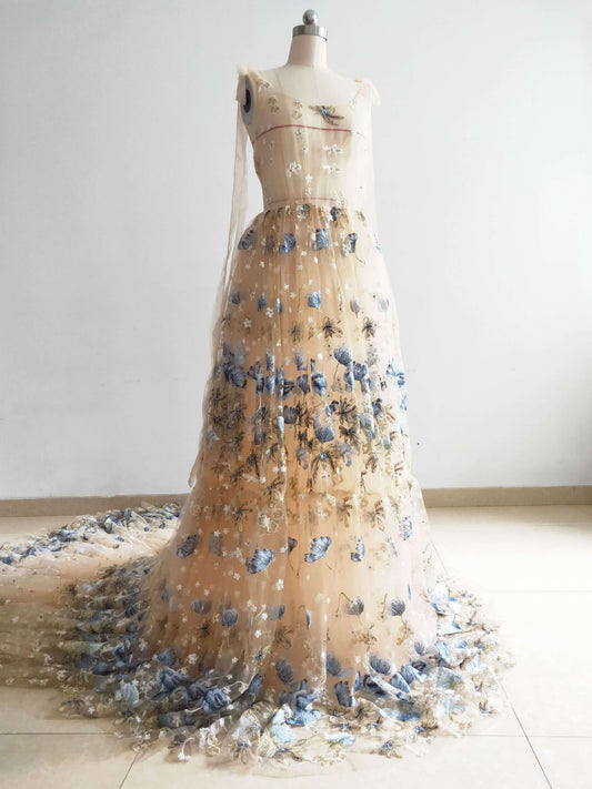 Embroiered Lace Tulle Photoshoot Dress