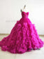 Hot Pink Photoshoot Dress Ruffled Puffy Wedding Party Dress Prom Dress