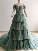 Dusty Green Ruffle Photoshoot Dress