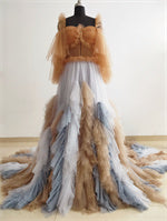 Colorful Ruffled Photoshoot Dress