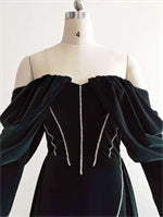 Dark Green Velvet Photoshoot Dress