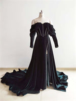 Dark Green Velvet Photoshoot Dress