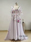 Lilac Embroidered Colorful Wedding Dress