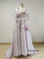 Lilac Embroidered Colorful Wedding Dress