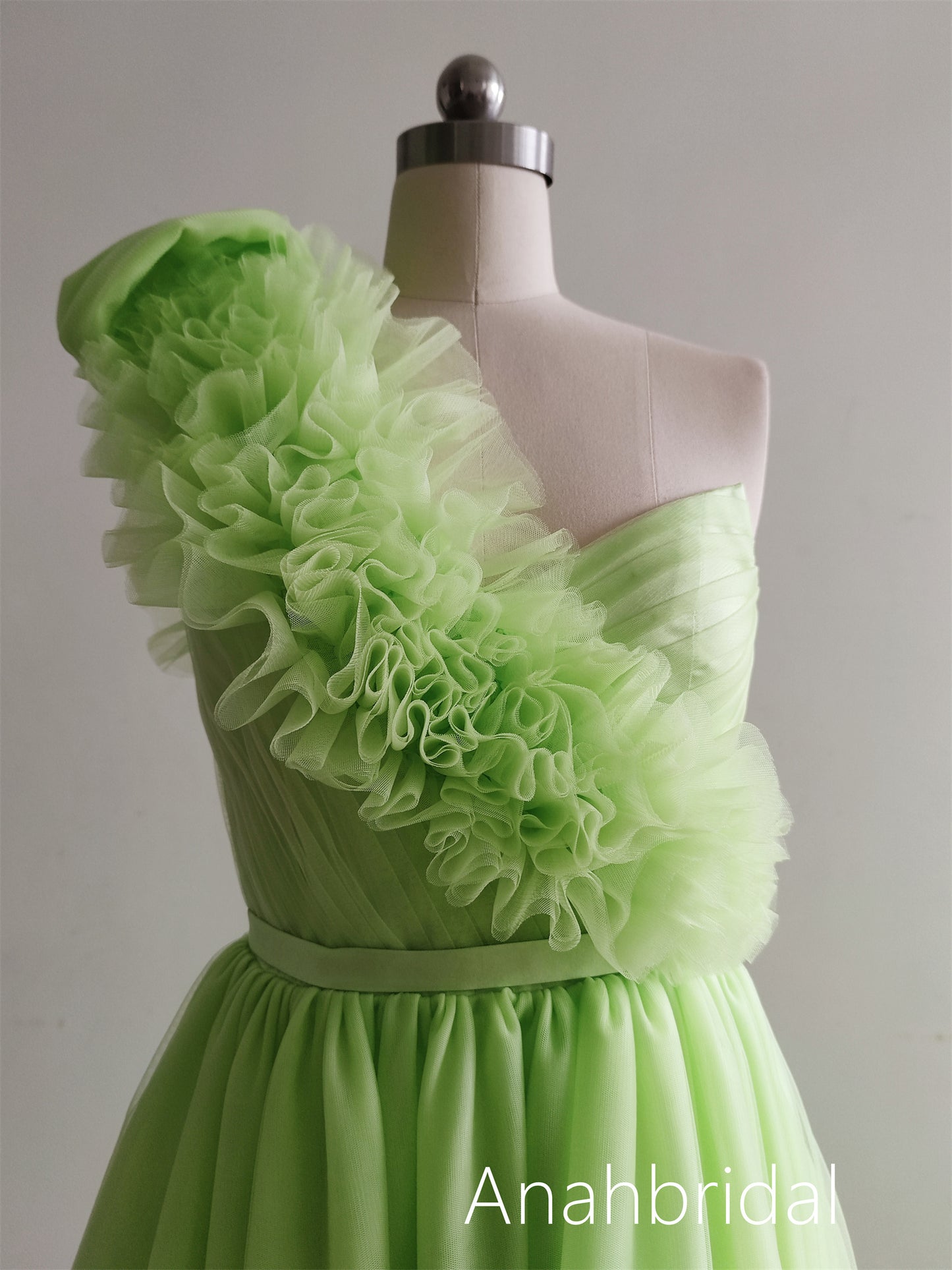 Green Floral Prom Dress /Photoshoot Dress