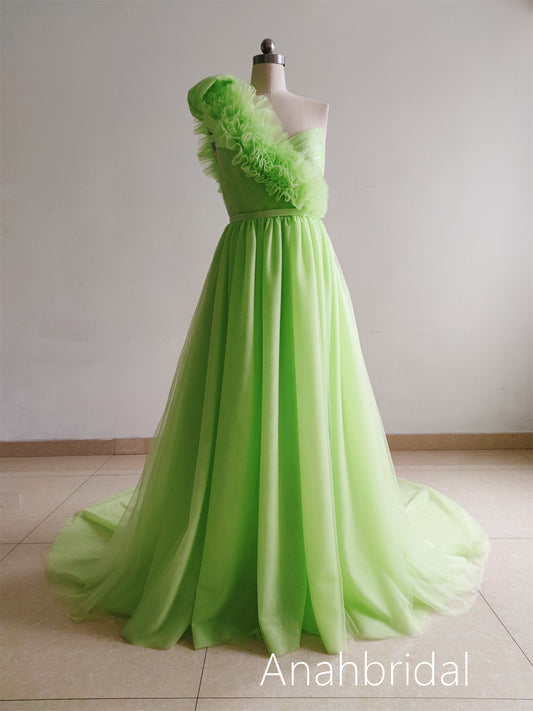Green Floral Prom Dress /Photoshoot Dress