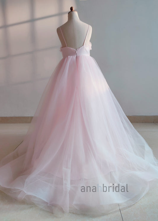 Pink Tulle Flower Girl Dress