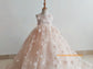 Blush Pink Full Length Flower Girl Dress