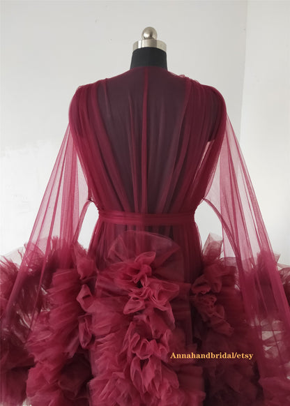 Burgundy Maternity Dress /Photo shot Dress – Annahandbridal