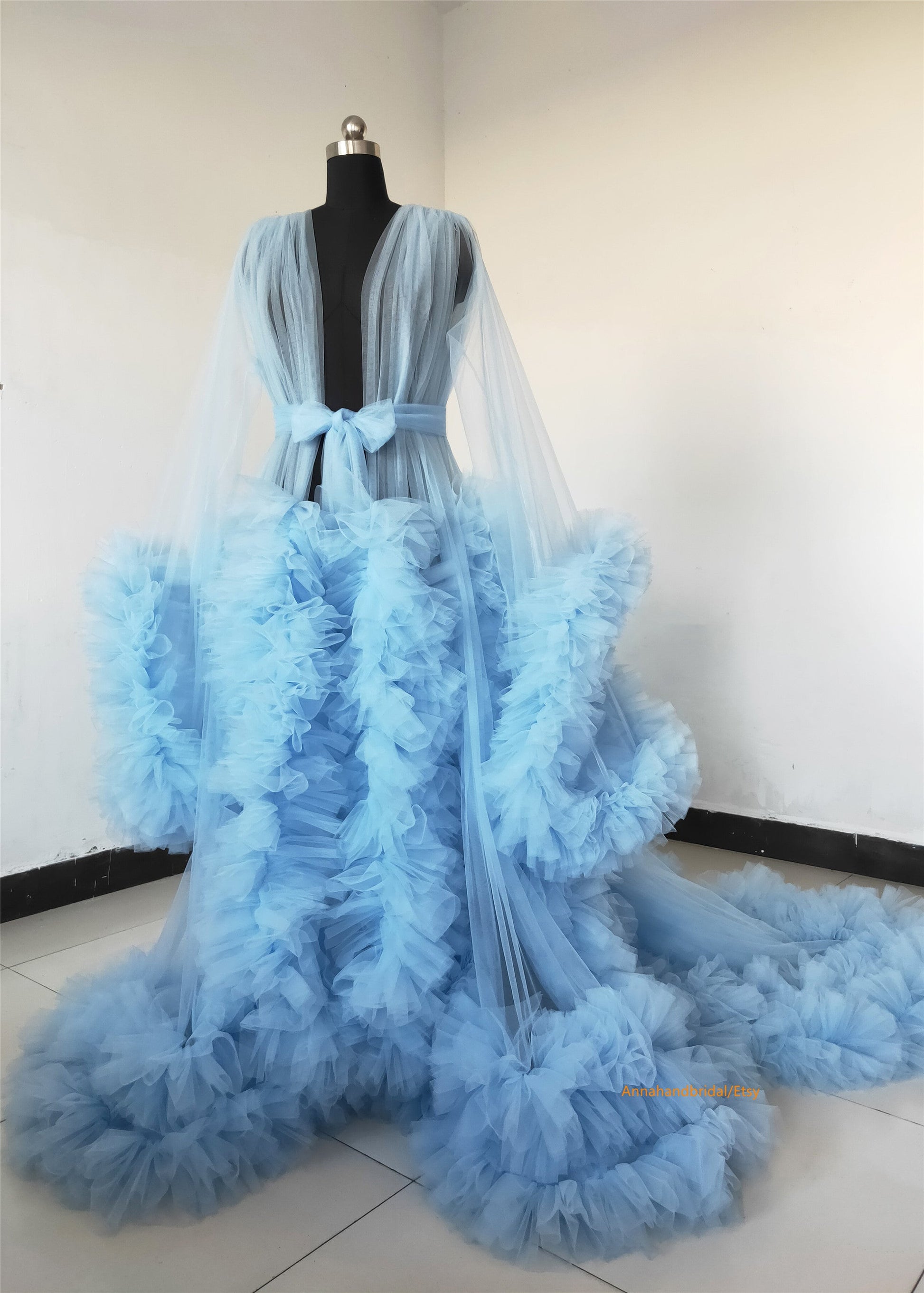 Blue Maternity Dress/Photo Shoot Dress – Annahandbridal