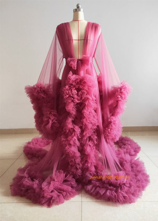 Rose Red Maternity Robe