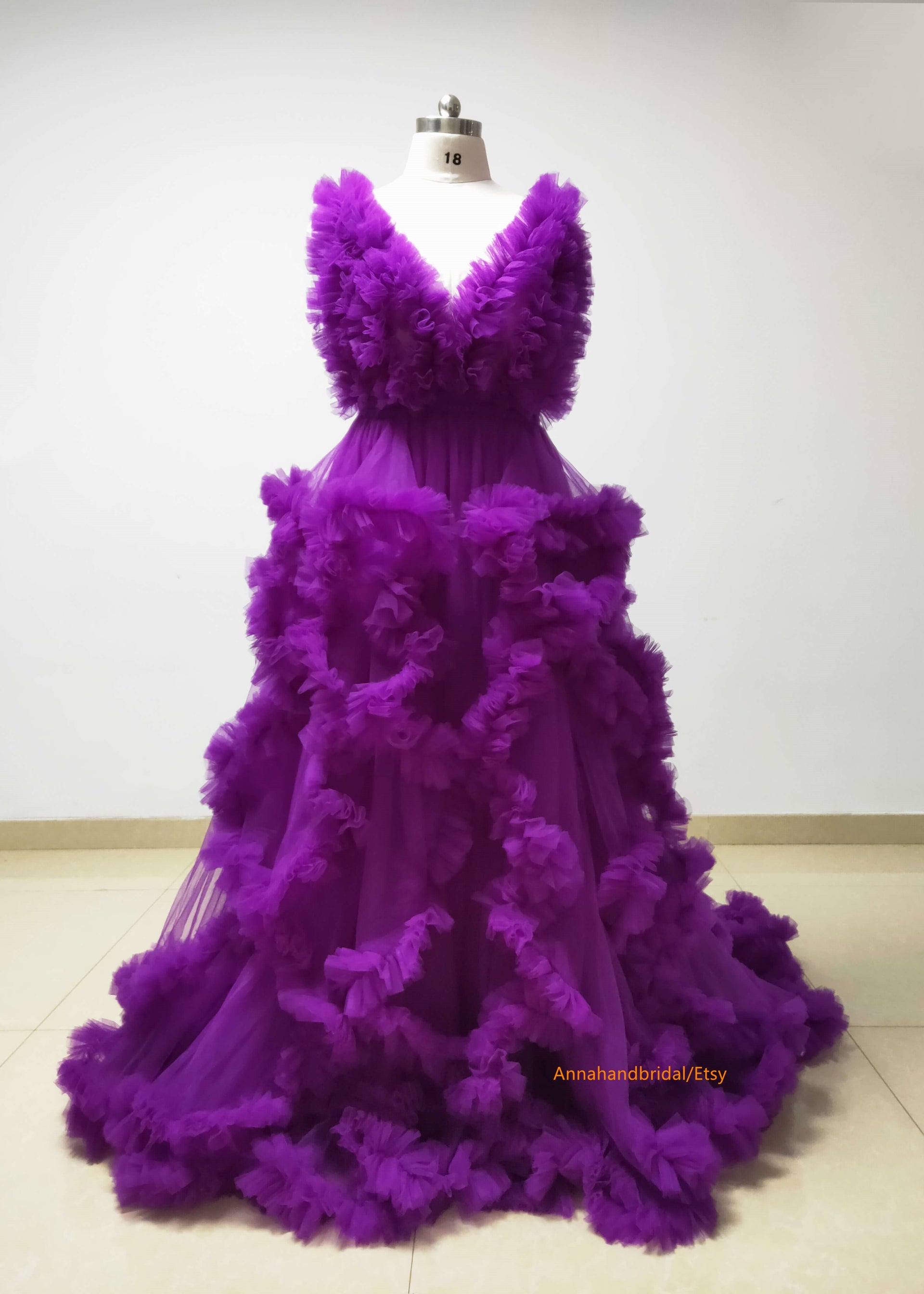 Purple Maternity Dress /Baby Shower Dress  Annahandbridal