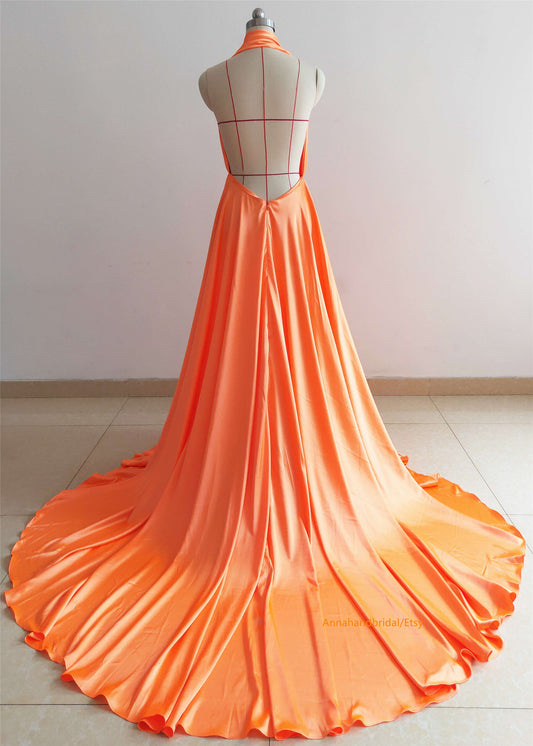 Orange Photo Shoot Dress/Maternity Dress