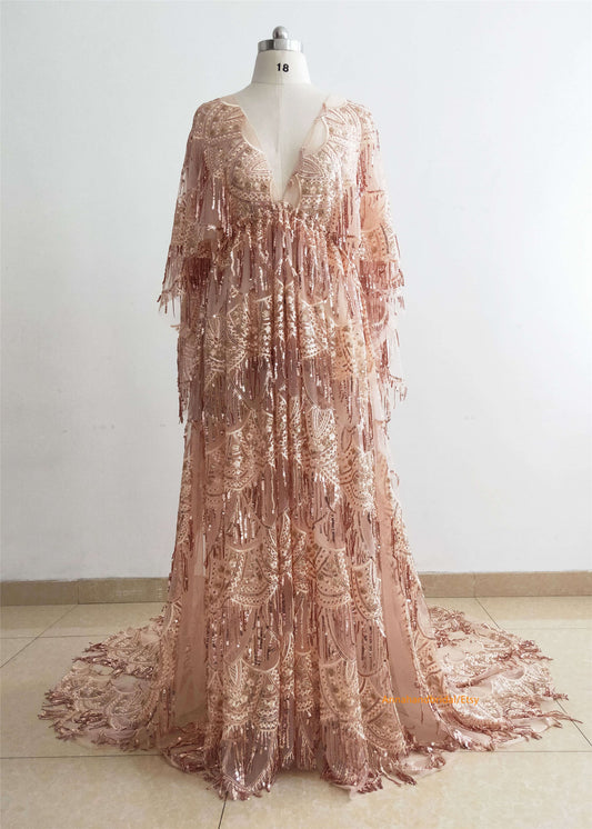 Rose Gold Maternity Dress/Photo Shoot Dress