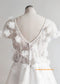 V Neck Ivory Floral Lace Romantic Wedding Dress