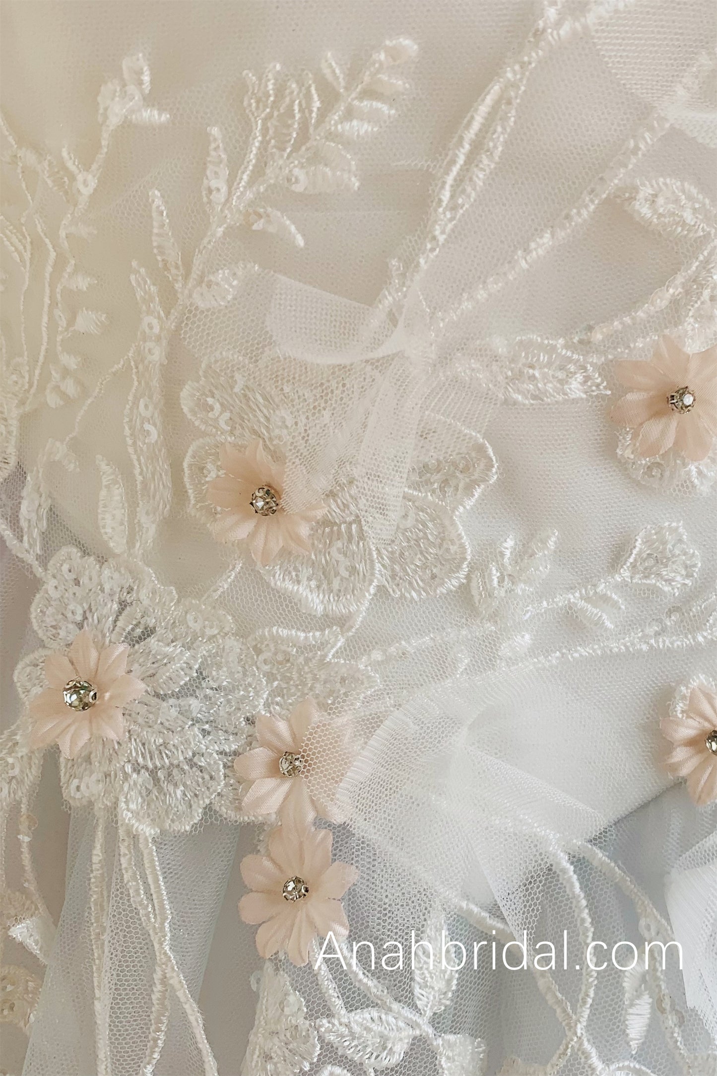 Colorful Embroidery Lace Basque Waist Wedding Dress
