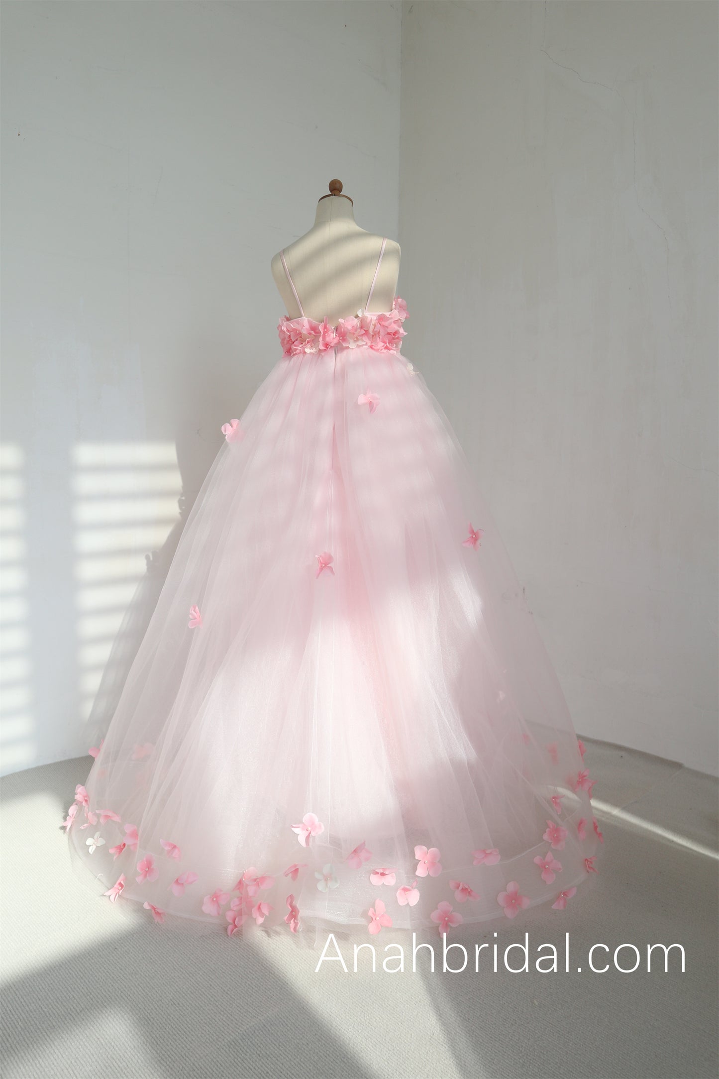 Pink Flowers Girls Party Dress