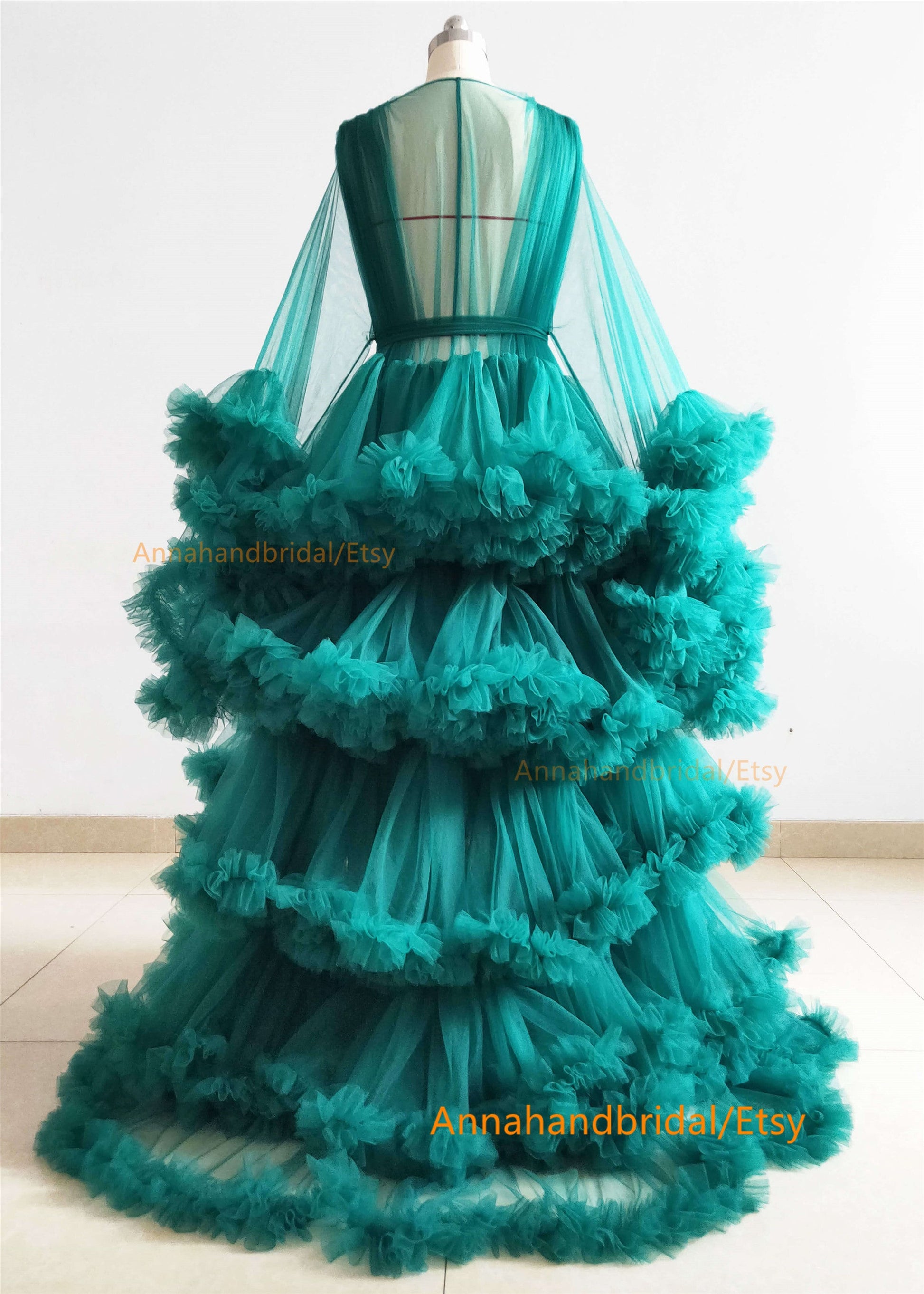 Emerald Green Tulle Maternity Dress/Photoshoot Dress Annahandbridal Emerald Green Tulle Maternity Dress/Photoshoot Dress Annahandbridal