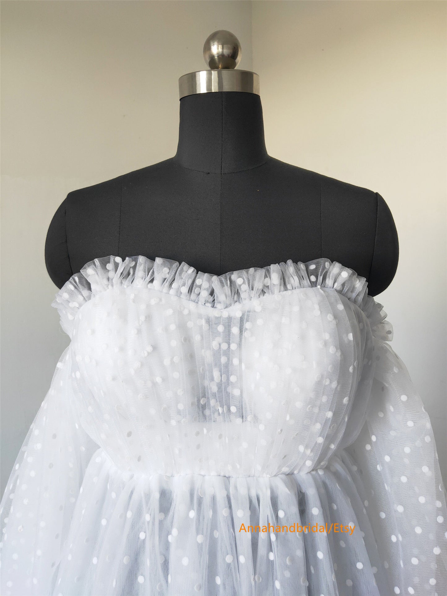 Light  Polka Maternity Dress/Photo Shoot Dress