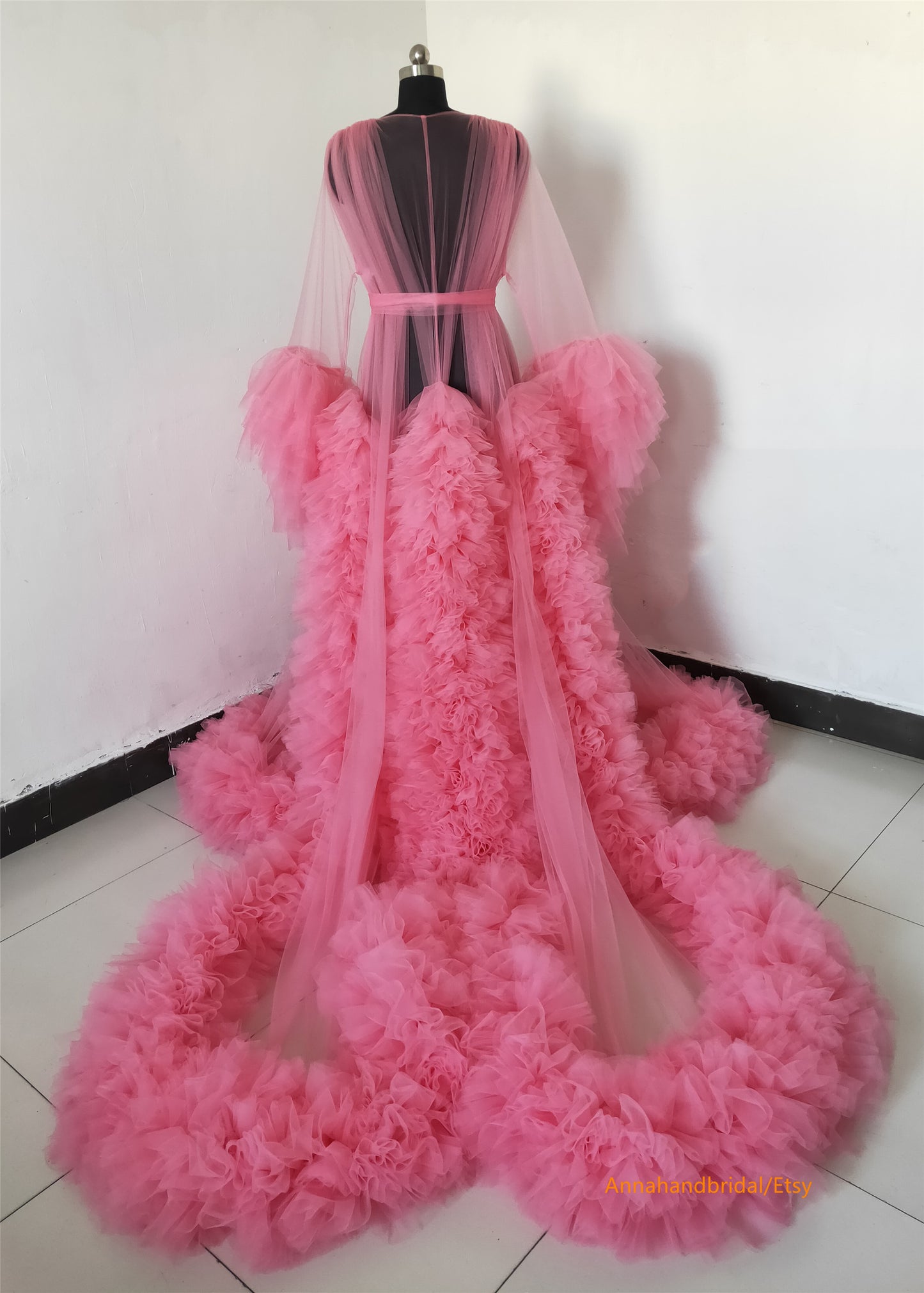 Hot Pink Tulle Maternity Dress