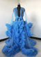 Royal Blue Maternity Robe/Photo Shoot Dress