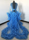 Royal Blue Maternity Robe/Photo Shoot Dress