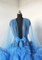 Royal Blue Maternity Robe/Photo Shoot Dress