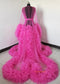 Rose Pink Tulle Maternity Dress Photo Shoot Dress