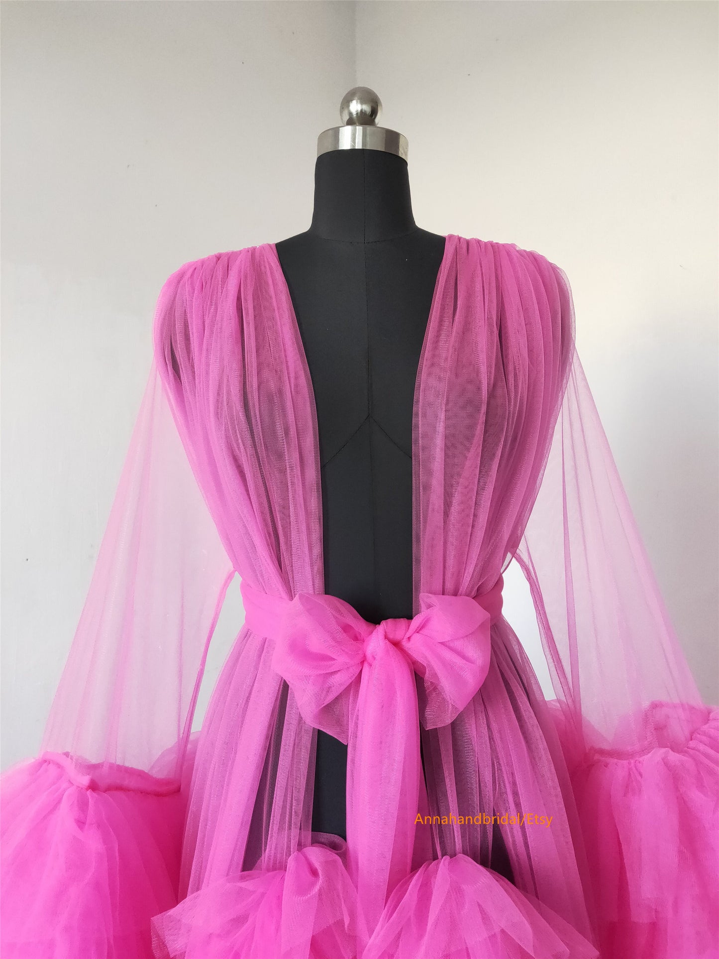 Rose Pink Tulle Maternity Dress Photo Shoot Dress