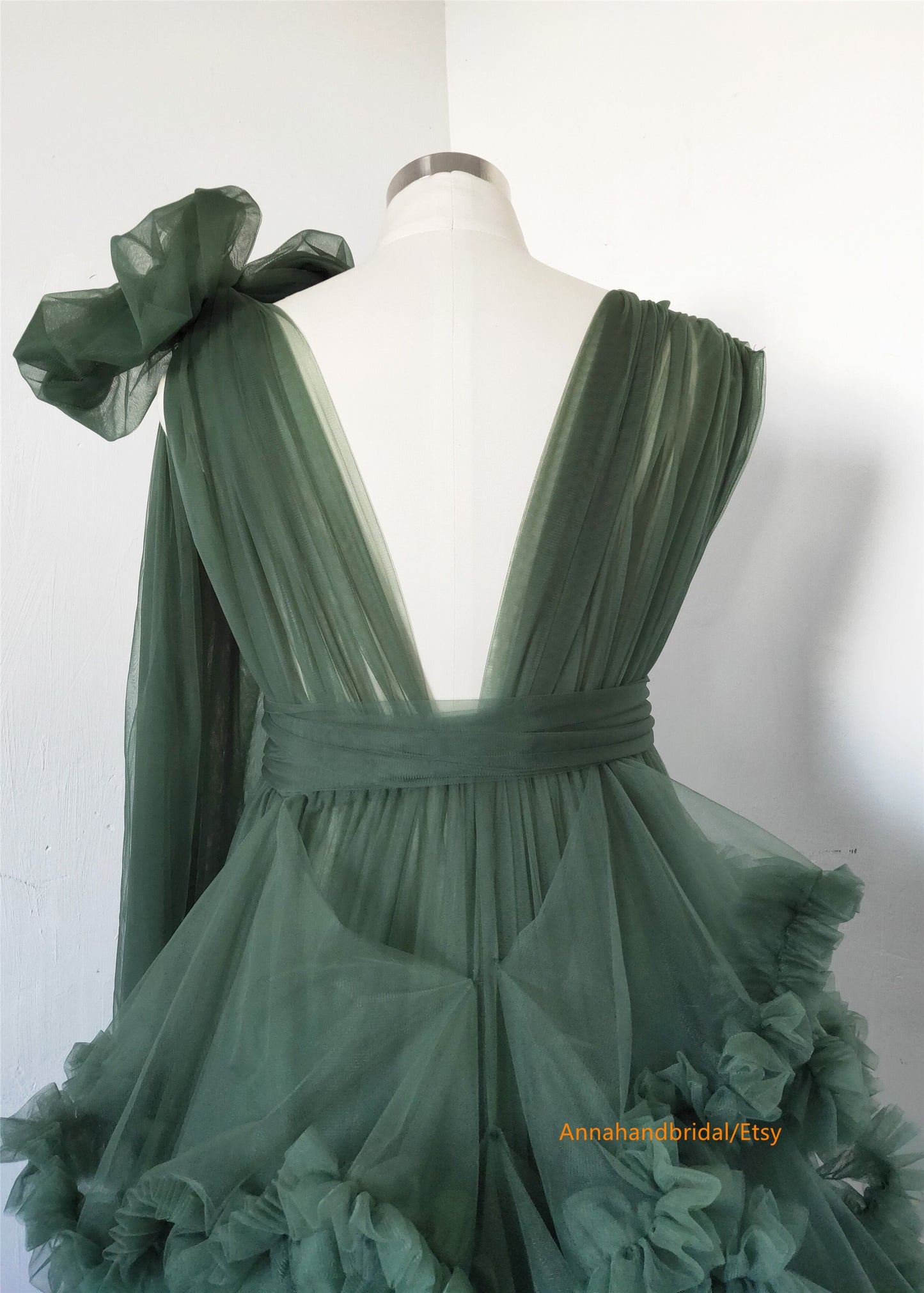 Olive Green Maternity Dress/Photoshoot Dresses/Custom Sizes/Colors