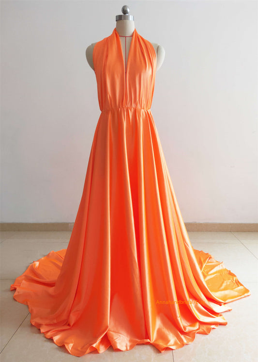 Orange Photo Shoot Dress/Maternity Dress